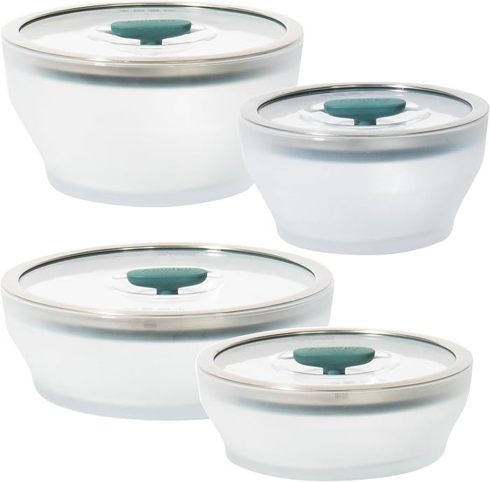 Anyday 8-Pc Microwave Cookware & Glass Food Storage Set with Glass Lids | Plastic-Free Containers... | Amazon (US)