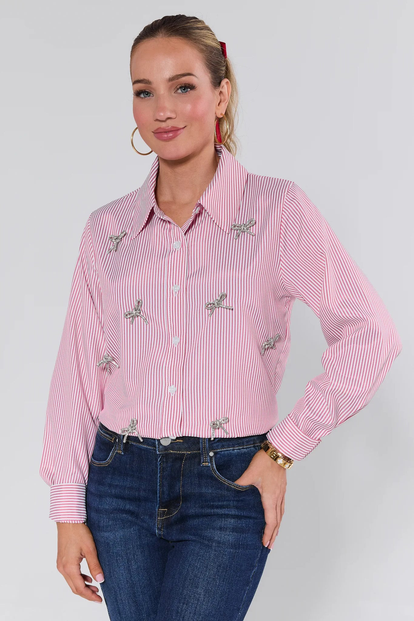 Kelly Embellished Button Up Top | Avara