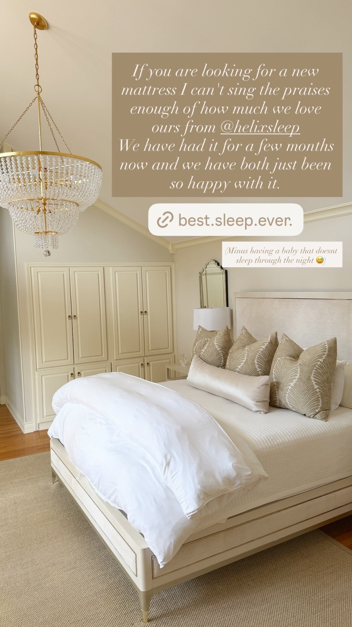 If you are looking for a new mattress I can't sing the praises enough of how much we love ours from @helixsleep 
We have had it for a few months now and we have both just been so happy with it. (Minus having a baby that doesnt sleep through the night 😅)