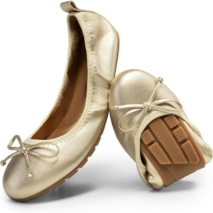 DREAM PAIRS Women's Flats, Foldable Ballet Flats for Women, Bowknot Round Toe Comfort Light Weigh... | Amazon (US)