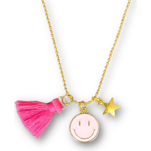 Smiley Pendant Necklace with Tassel and Charm | Maisonette