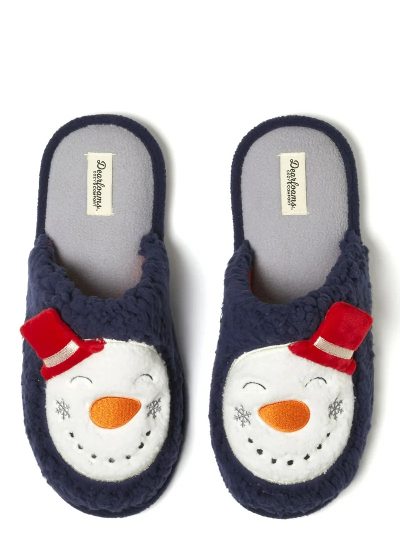 Dearfoams Cozy Comfort Unisex Snowman Scuff Slippers | Walmart (US)