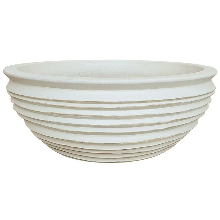 Better Homes & Gardens Medium 12in Diameter Round Dune White Bowl Ceramic Planter | Walmart (US)