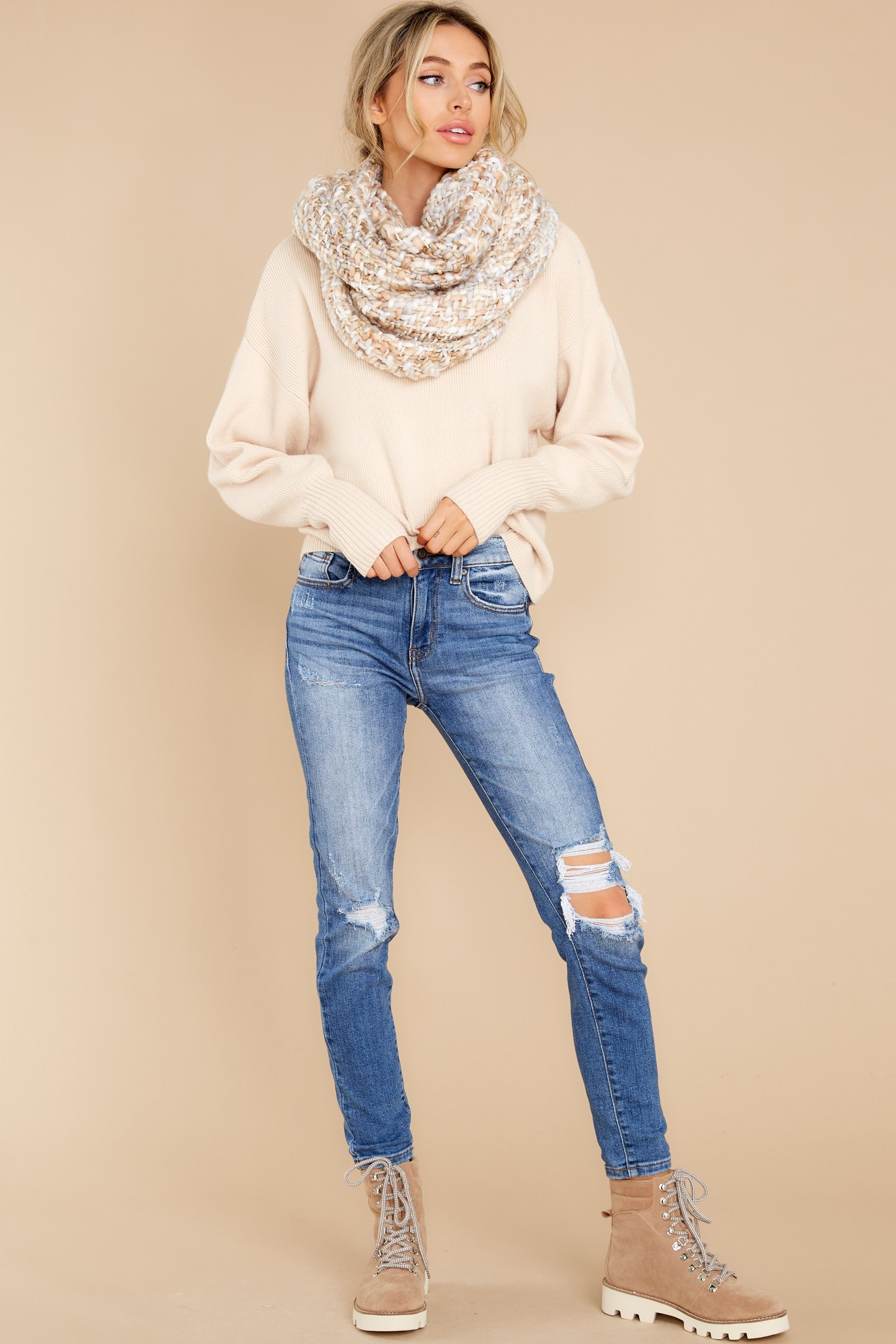 At The End Ivory Sweater | Red Dress 