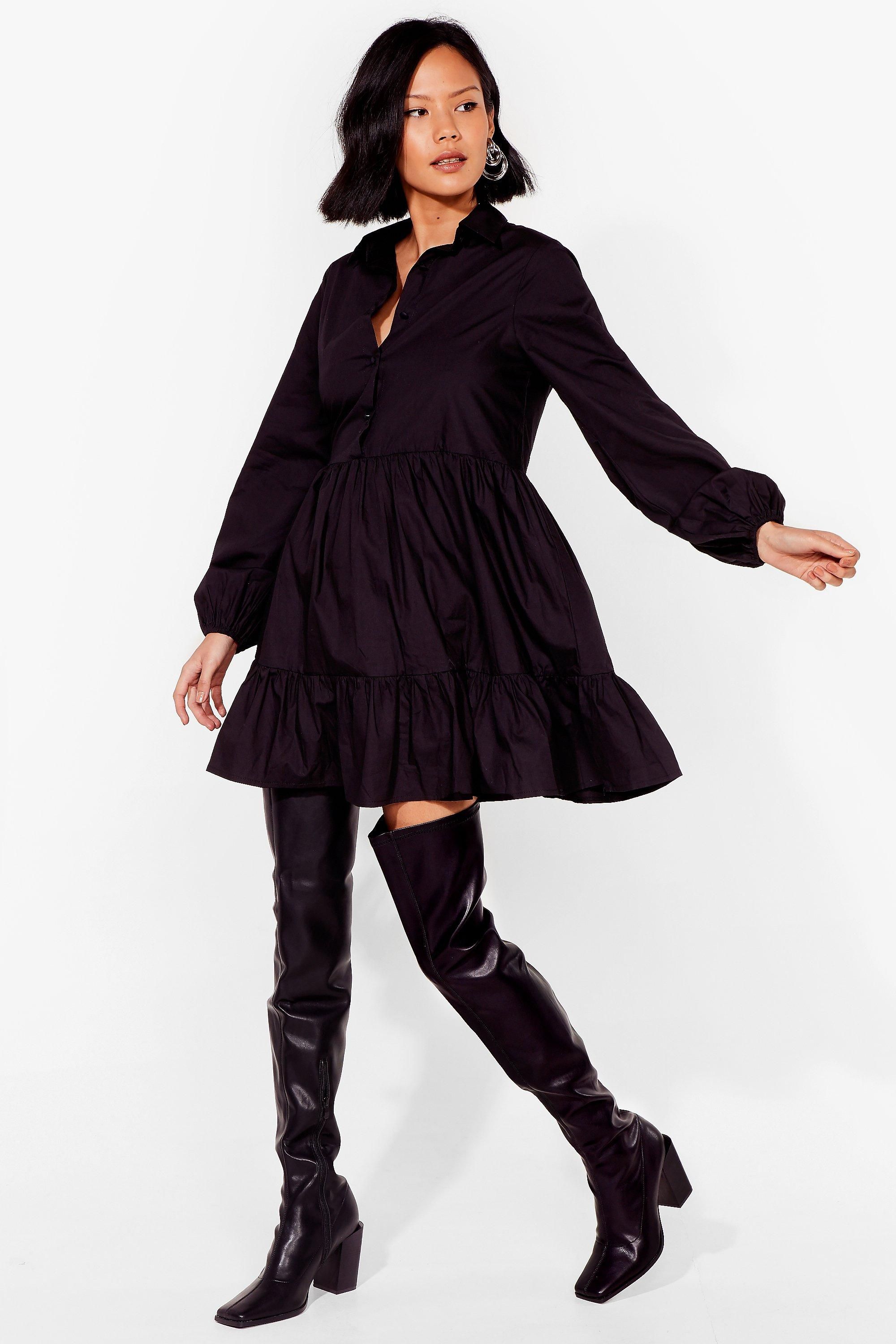 Womens Smock It and See Mini Shirt Dress - Black | NastyGal (US & CA)