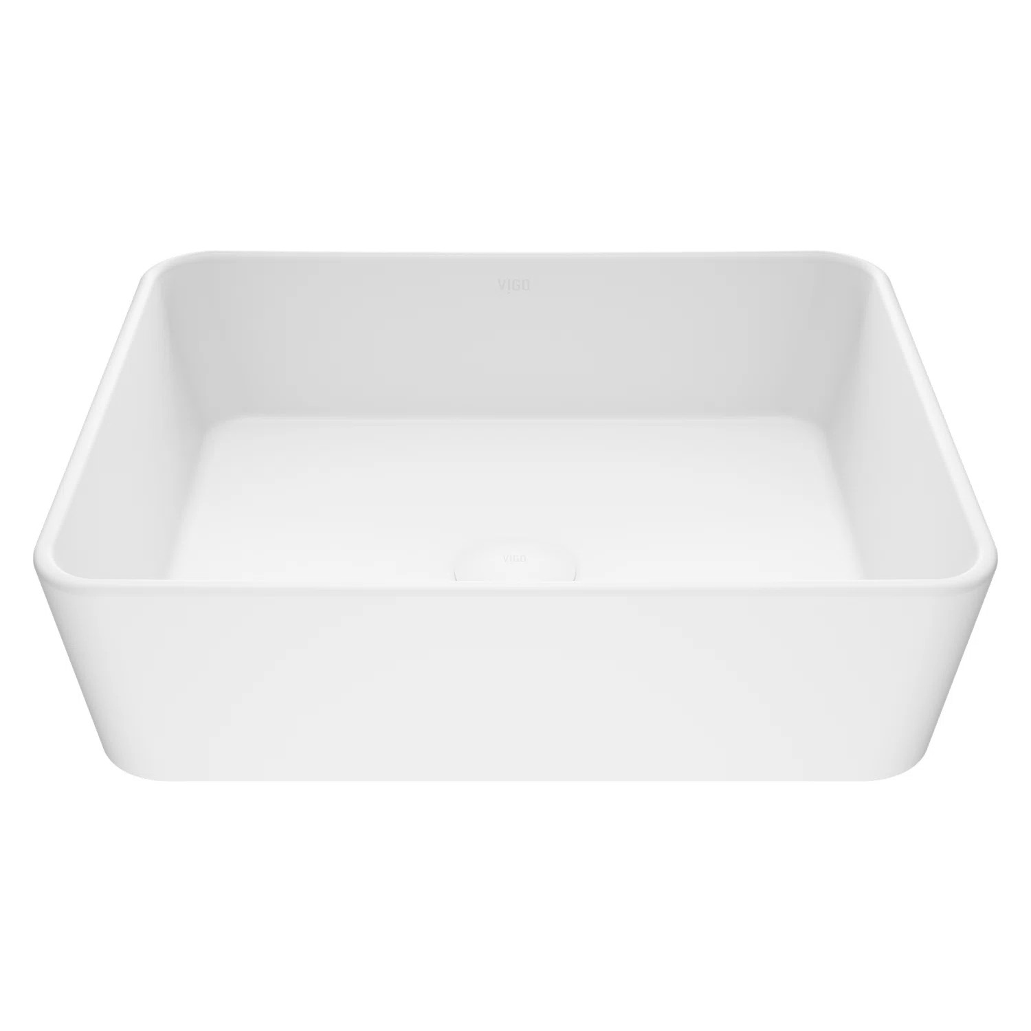 VG04003 White Stone Handmade Rectangular Vessel Bathroom Sink | Wayfair North America