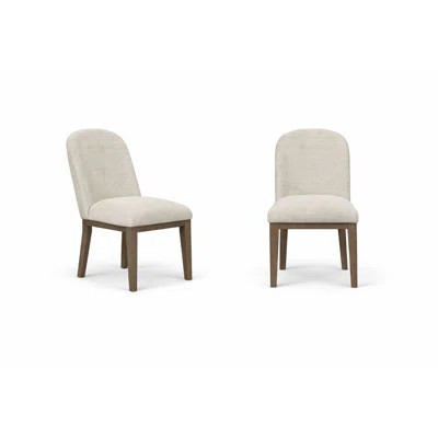 Marielle Shelter Upholstered Dining Chair, Cocoa/Ivory | Wayfair North America