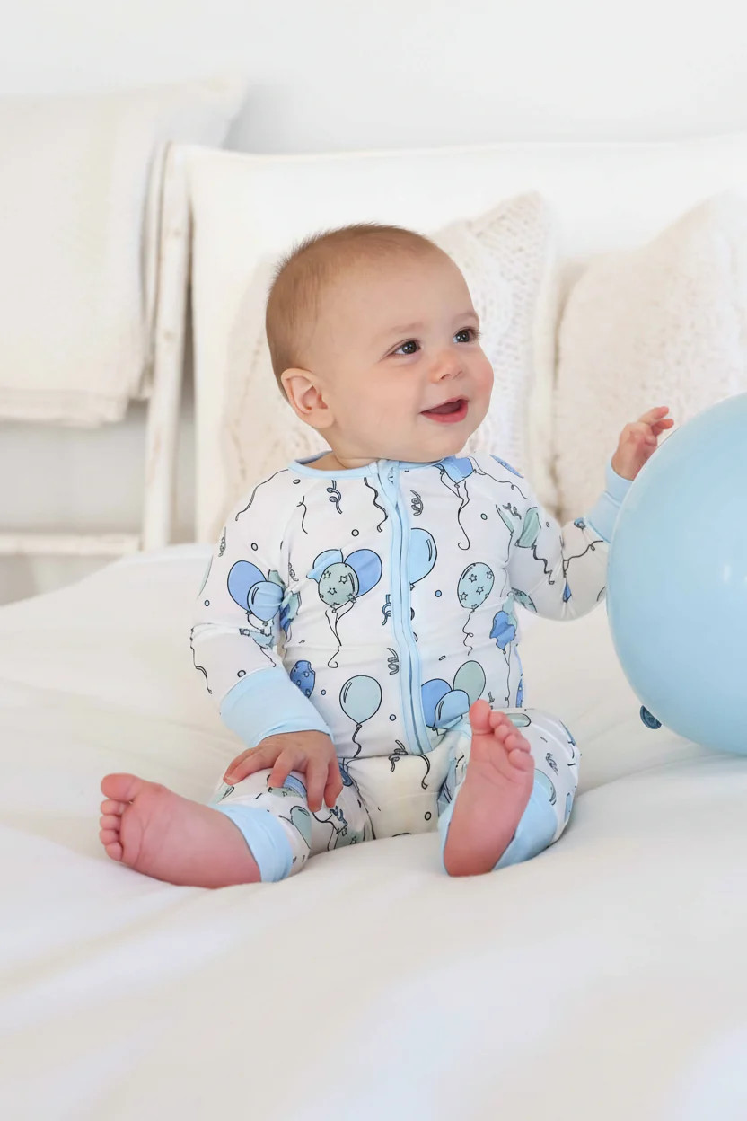 Party Time Convertible Zip Romper | Blue | Caden Lane