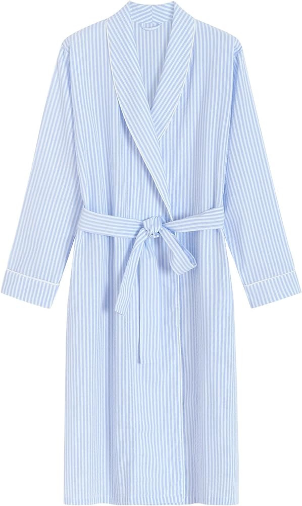 Latuza Women's Seersucker Robe Cotton Bathrobe with Pockets | Amazon (US)