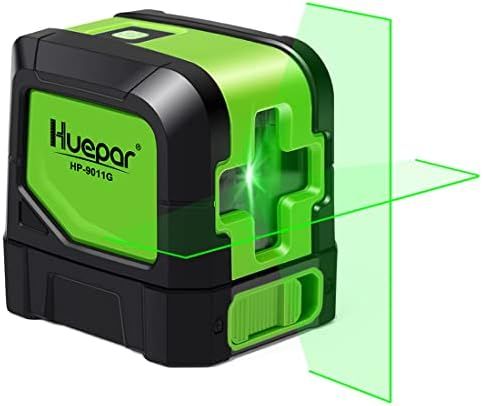 Huepar Cross Line Laser - DIY Self-Leveling Green Beam Horizontal and Vertical Line Laser Level w... | Amazon (US)