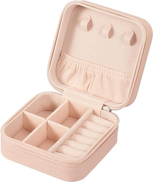 Amazon.com: PU Leather Small Jewelry Box, Travel Portable Jewelry Case for Ring, Pendant, Earring... | Amazon (US)
