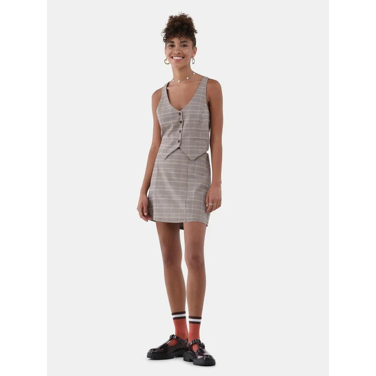No Boundaries Vest and Mini Skirt Set, 2-Piece, Women’s - Walmart.com | Walmart (US)