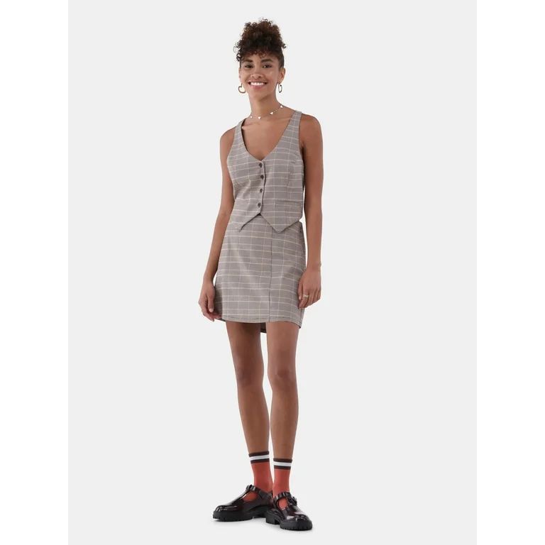 No Boundaries Vest and Mini Skirt Set, 2-Piece, Women’s | Walmart (US)