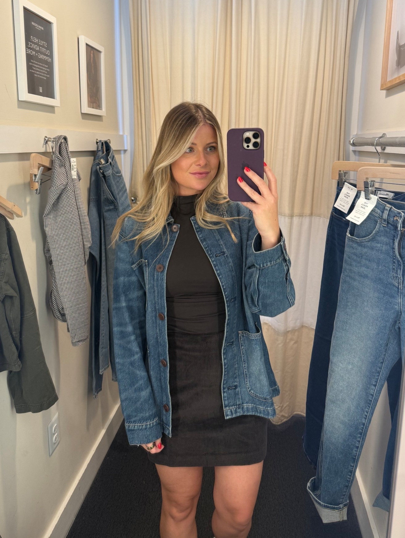 Madewell outfit! 
Denim shirt jacket: small
Brown mock neck top: small
Brown corduroy skirt: 2
Brown suede Mary Jane shoes: tts 

#LTKStyleTip #LTKFindsUnder100 #LTKSeasonal