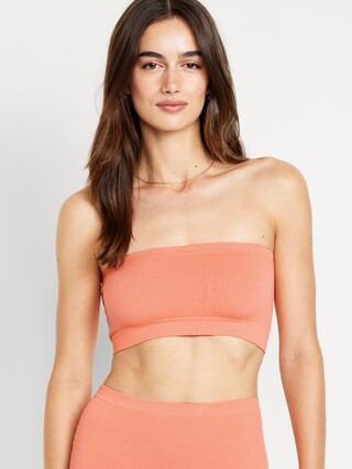 Rib-Knit Seamless Bandeau Bralette | Old Navy (US)