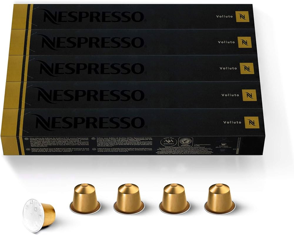 Nespresso Capsules Original Line, Volluto, Mild Roast Espresso Coffee, 50-Count Coffee Pods | Amazon (US)
