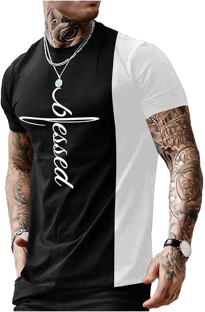 SOLY HUX Men's Color Block Letter Summer Graphic Tees | Amazon (US)