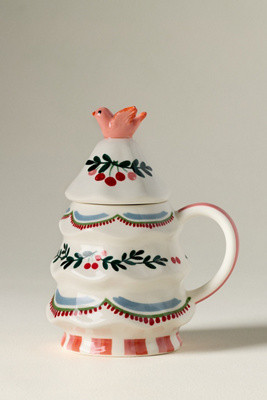 Halisa Stoneware Lidded Tree Mug | Anthropologie (US)