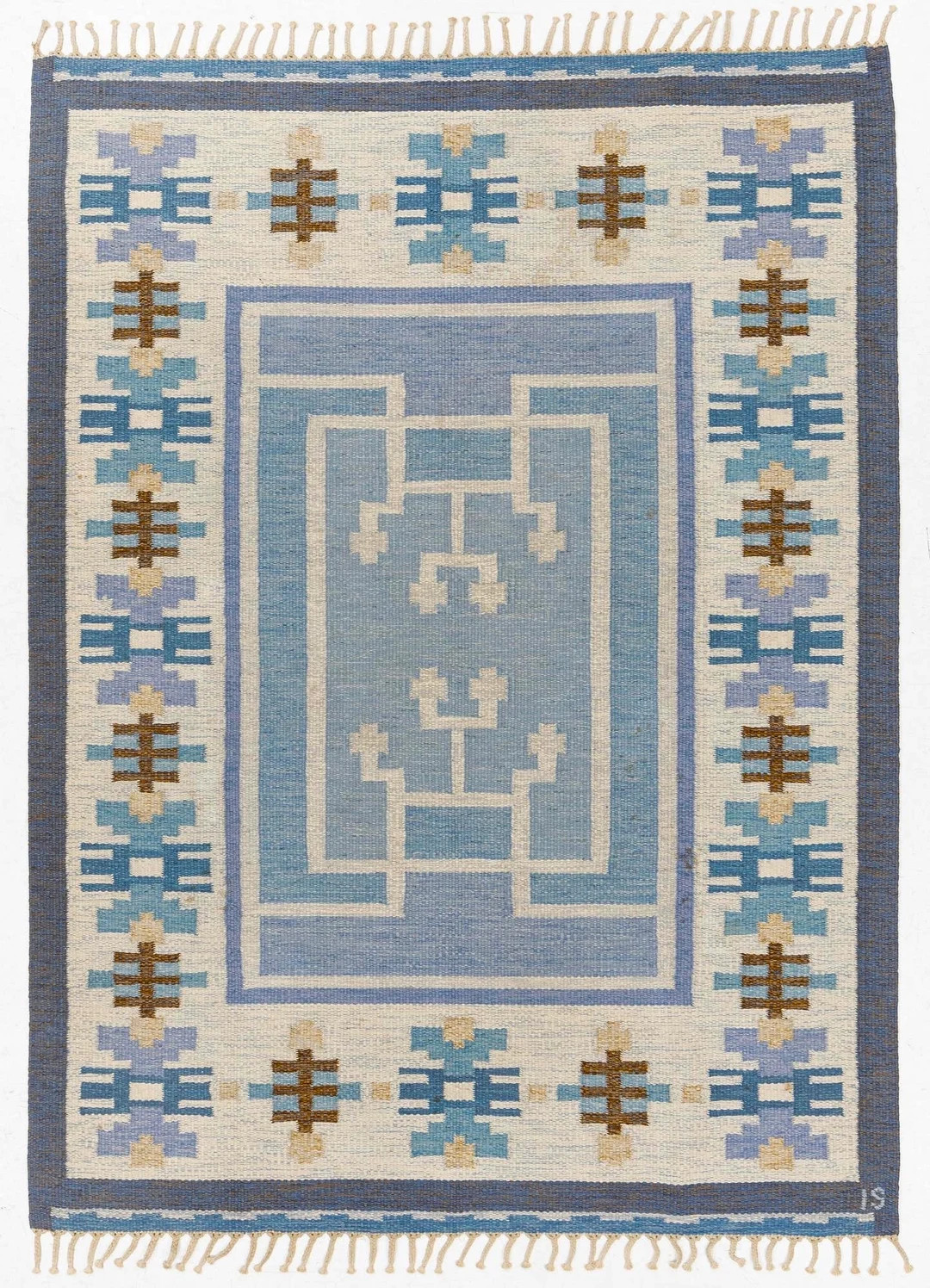 Vintage Swedish Flat Weave Rug, Signed by Ingegerd Silow. Year Appr. 1940s. Original Artists Mast... | Etsy (US)