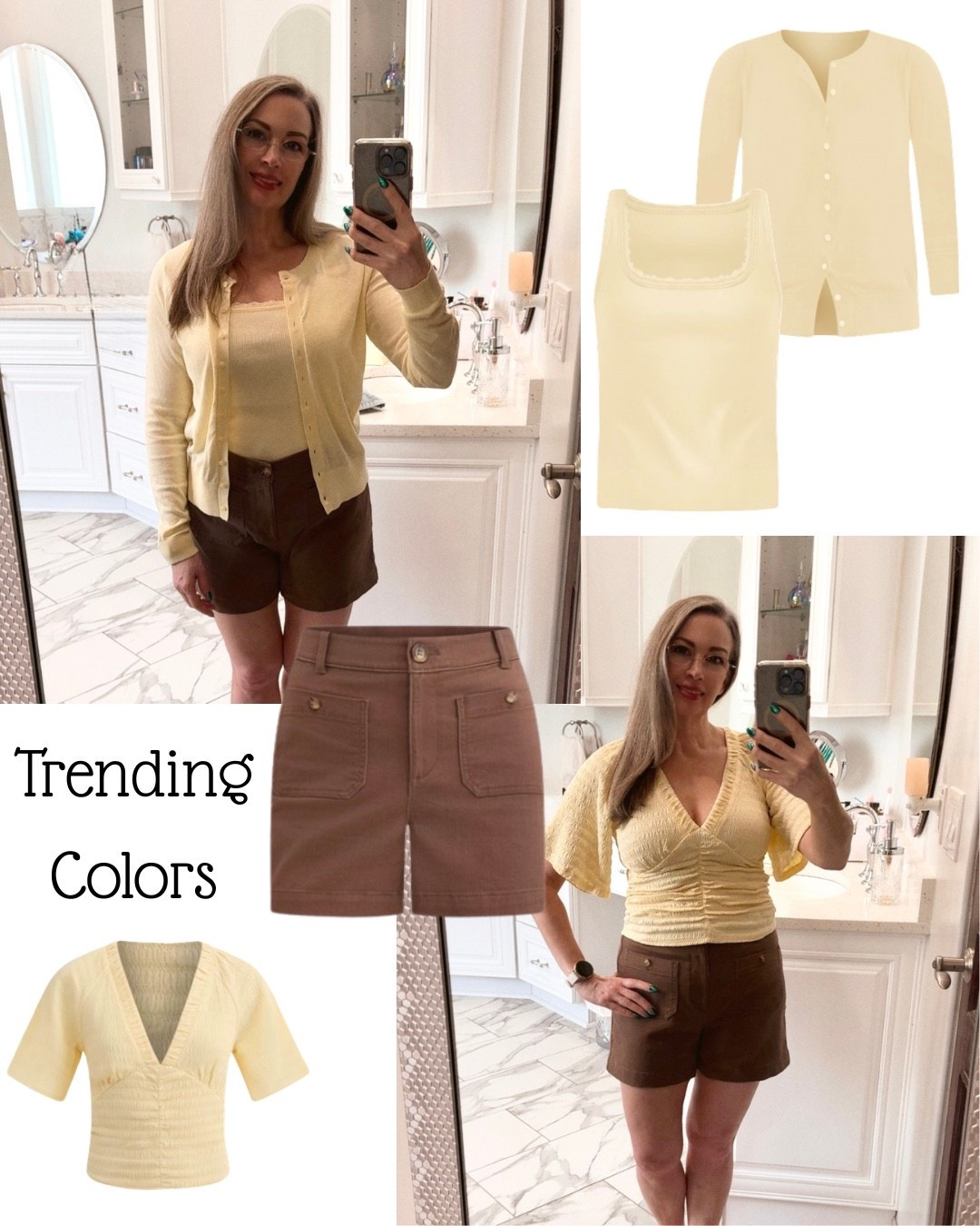 I was pleasantly surprised to find brown in the spring mix this season. LOFT has taken this typically autumn shade and brought it into spring with a fresh, new twist.

My favorite Palmer shorts come in this lush cocoa Brown. I own five pairs because they’re so comfortable, and I really like the wide leg opening with the narrow waist — they’re very flattering. Plus, the stylish button pockets in the front add a nice touch.

As you can see from my posts, I’ve been wearing my butter yellow tops a lot this season. They look even better paired with Coco Brown. The cardigan is very versatile and will pair well with all you bright, warm spring colors. 

#LTKootd #LTKOver40 #LTKPetite