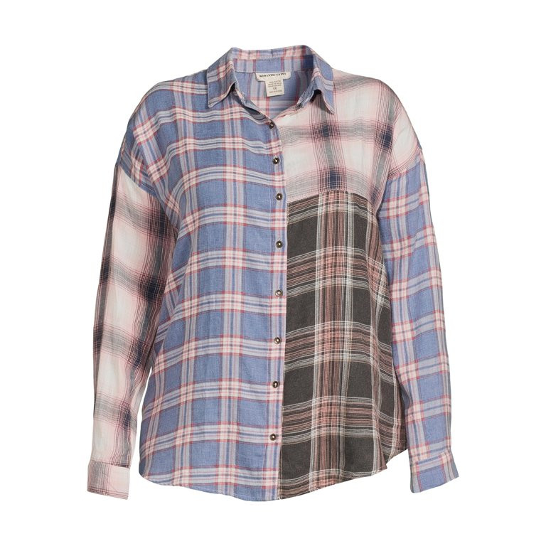Romantic Gypsy Women's Plus Size Plaid Button-Down - Walmart.com | Walmart (US)