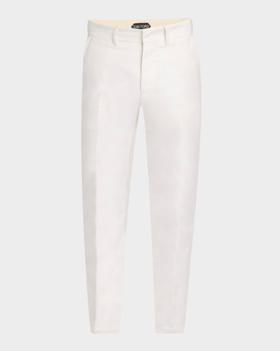 TOM FORD Men's Brushed Cotton-Satin Chino Pants | Neiman Marcus
