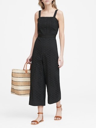 Eyelet Cropped Jumpsuit | Banana Republic US