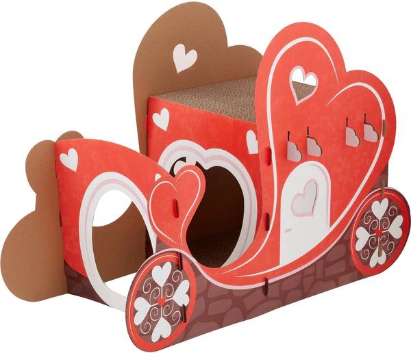Frisco Valentine Love Carriage Cardboard Cat House, 2-Story | Chewy.com