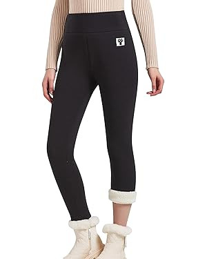 Hixiaohe Women's Casual Sherpa Fleece Lined Warm Leggings Thicken Heavy Jogger Pants | Amazon (US)