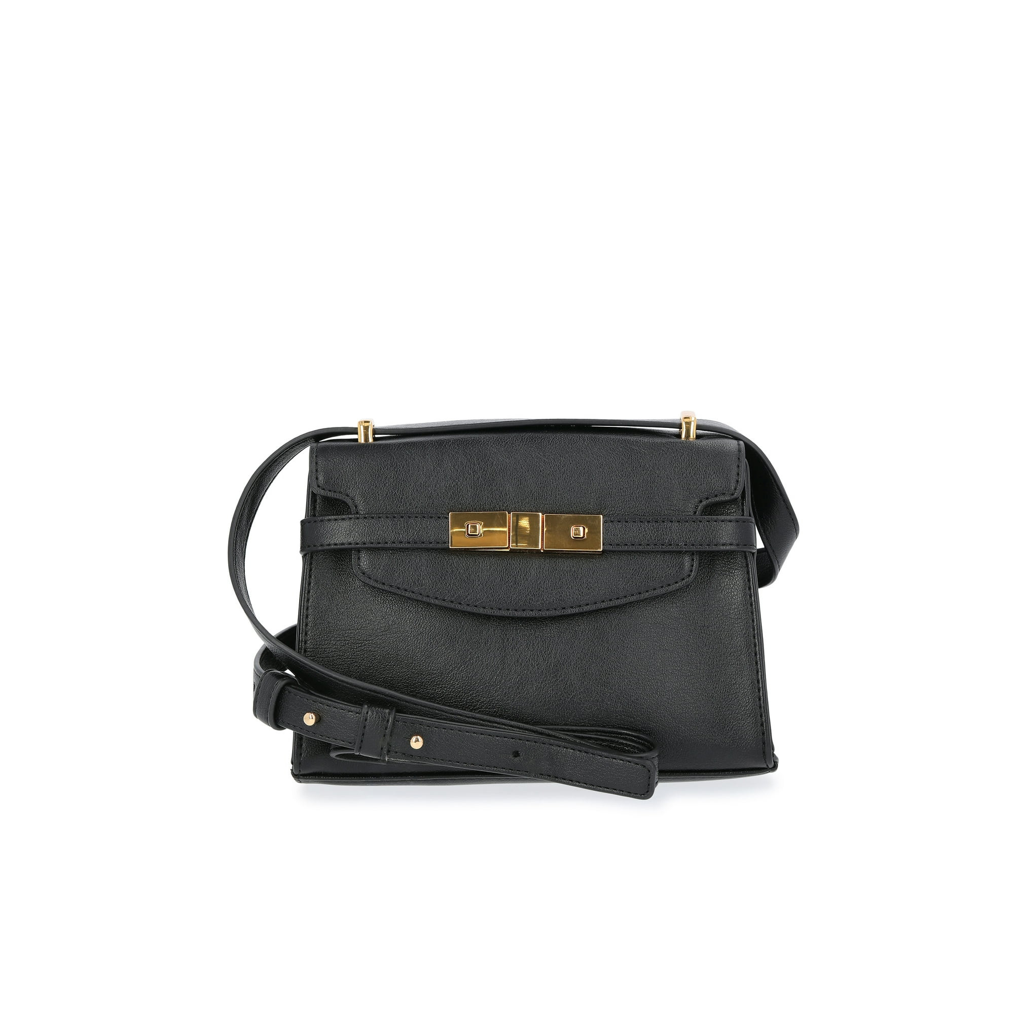 Time and Tru Women's Faux Leather Rosa Crossbody Bag, Black | Walmart (US)