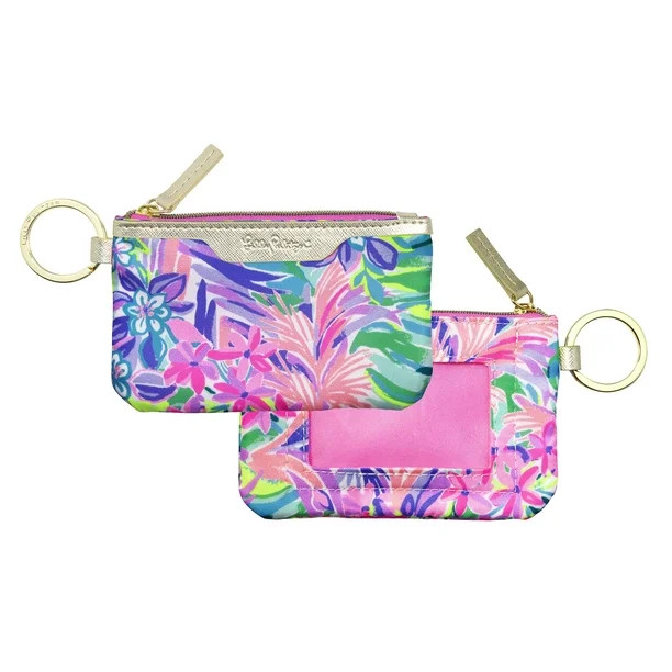 Lilly Pulitzer ID Case Keychain Wallet with Zip Close, Cute Durable Card Holder for Women Teen Gi... | Walmart (US)