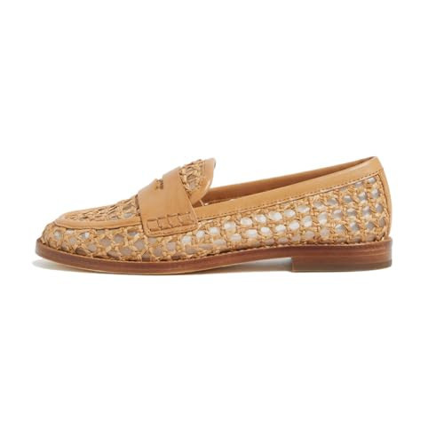 Arqa Round Toe Natural Raffia Loafers for Women Casual Walking Comfort Low Heel Raffia Flats Formal Work Office Business Slip on Shoes Size 10 | Amazon (US)