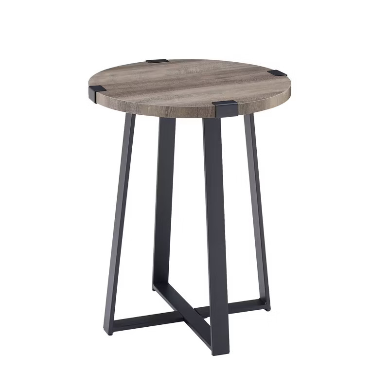 Wrightson Urban Industrial Faux Wrap Leg Round Side Table - Saracina Home | Target