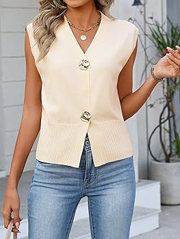 Sweaters for Women V Neck Lightweight Cropped Sweater Ribbed Knit Pullover Cute Tops Spring Summe... | Amazon (US)