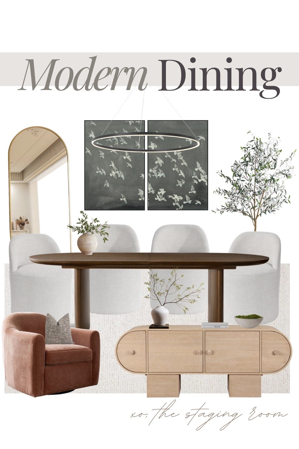 Modern dining room with warm neutrals + a pop of rust

modern dining room, neutral dining room, dining room ideas, dining room decor contemporary dining room, organic modern dining room, dining table, wood dining table, upholstered dining chairs, curved dining chairs, modern chandelier, statement lighting, sideboard, dining room storage, accent chair, rust accent chair, neutral home decor, warm neutral decor, minimalist home, interior design

#LTKHome #LTKSaleAlert