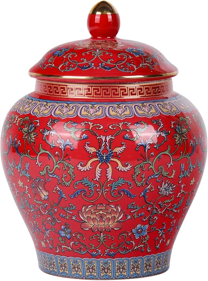 Exquisite Enamel Ginger Jar-Handcrafted Yuan Dynasty General-Inspired Design, Traditional Chinese... | Amazon (US)