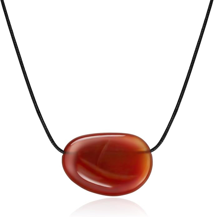 Dr's gift Silver Plated Pebble Pendant Necklace for Women,Chunky Silver Bean Necklace,Large Charm... | Amazon (US)