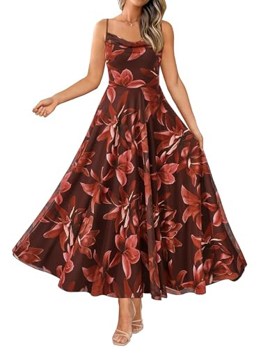 BTFBM Women Summer Floral Maxi Dresses Elegant Spaghetti Strap Dress Printed Party Dress Beach Lo... | Amazon (US)