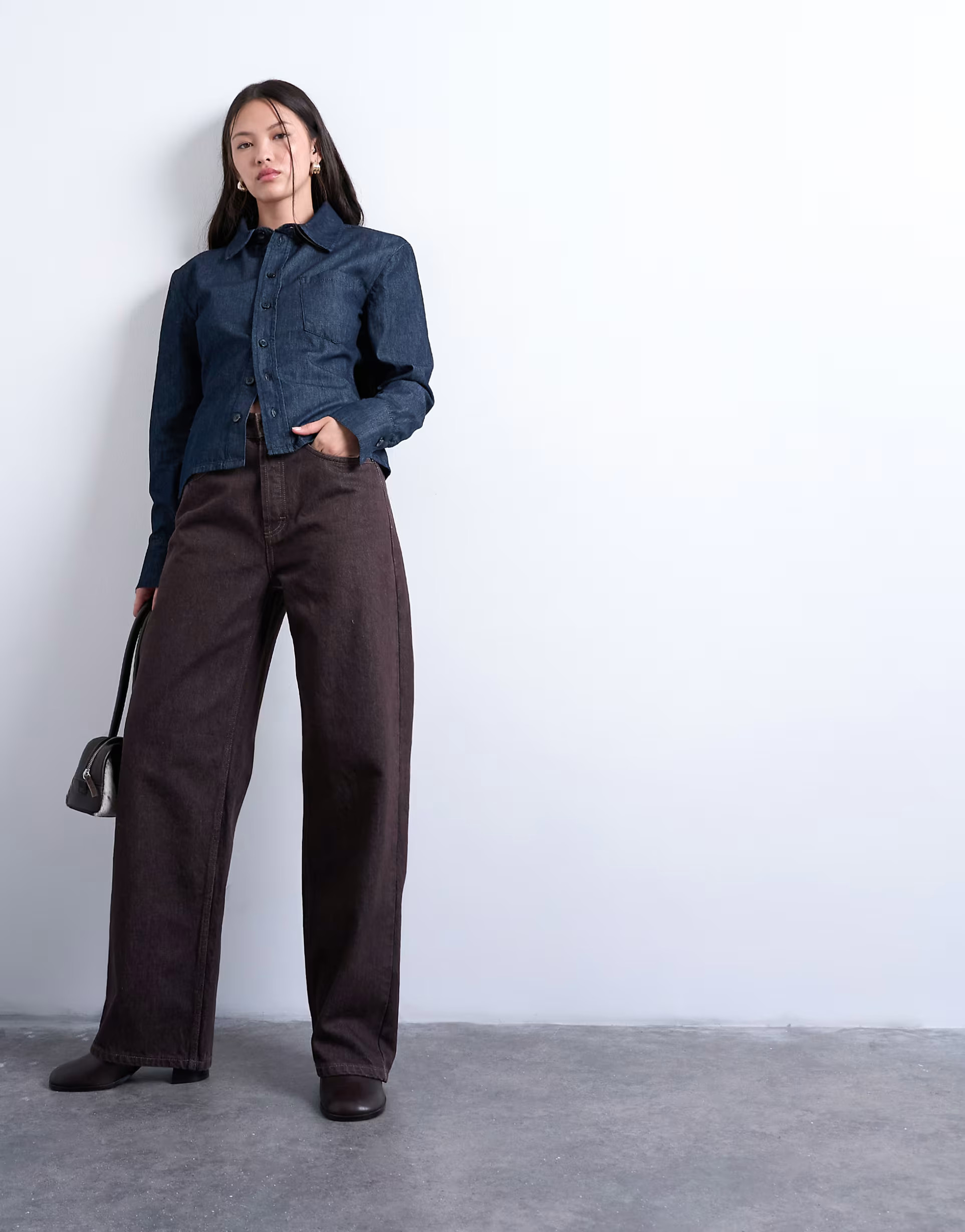 Topshop Column mid rise jean in brown rinse | ASOS (Global)