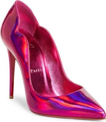 Christian Louboutin Hot Chick Pointed Toe Pump | Metallic Hot Pink Shoes Pink Heels Pink Pumps | Nordstrom