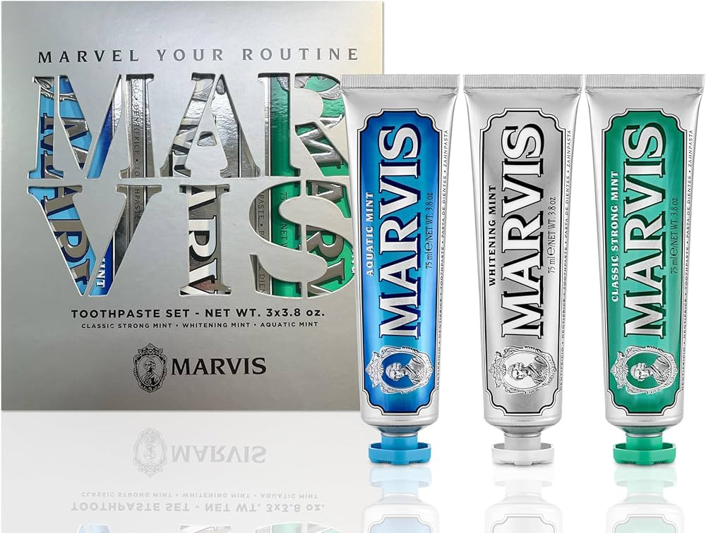 Marvis Best Sellers Trio, Classic Strong Mint, Whitening Mint, Aquatic Mint, 3 Tubes 75ml/3.8oz E... | Amazon (US)