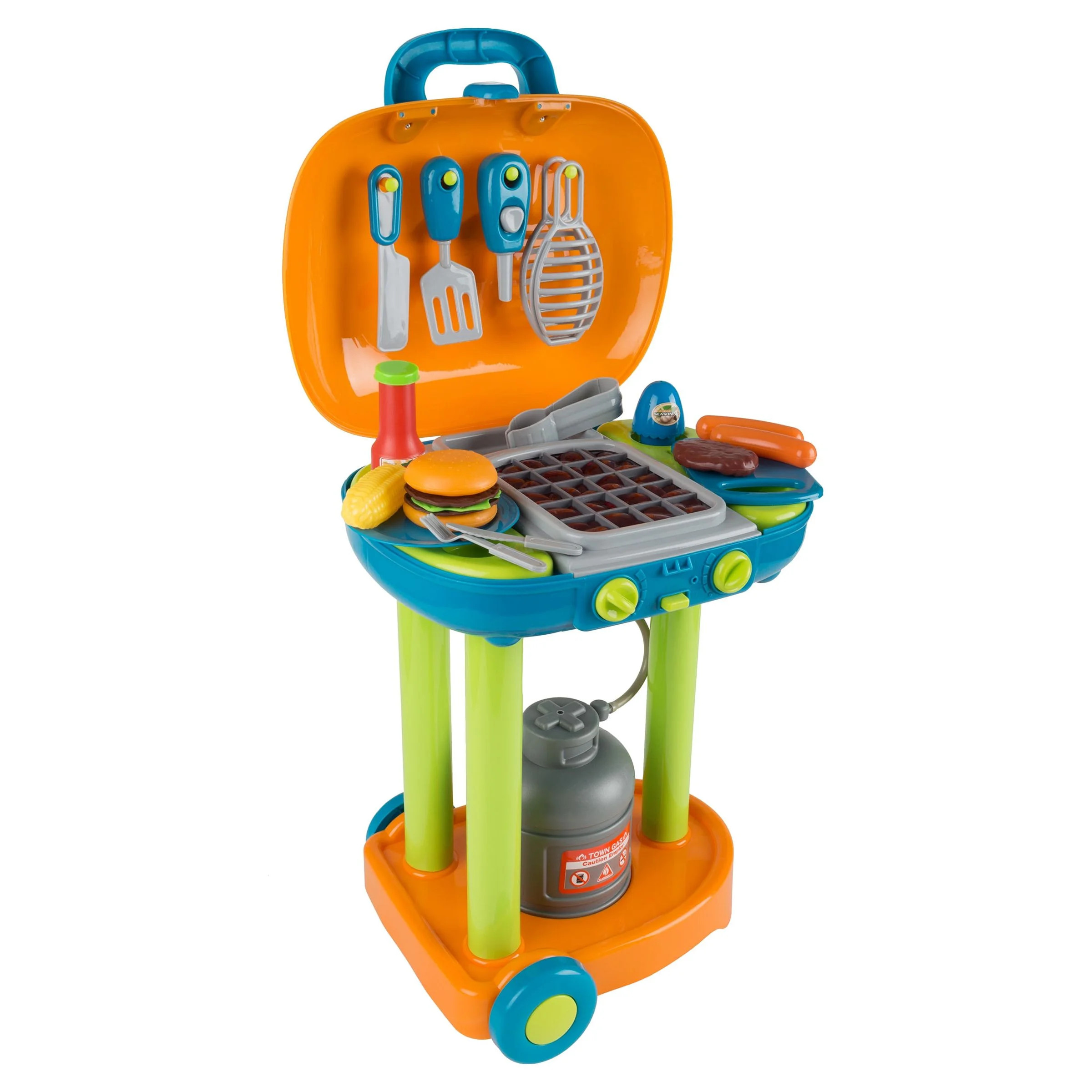 Hey Play BBQ Toy Kitchen Set with Lights, Sounds and Fake Food (Multicolor) | Walmart (US)