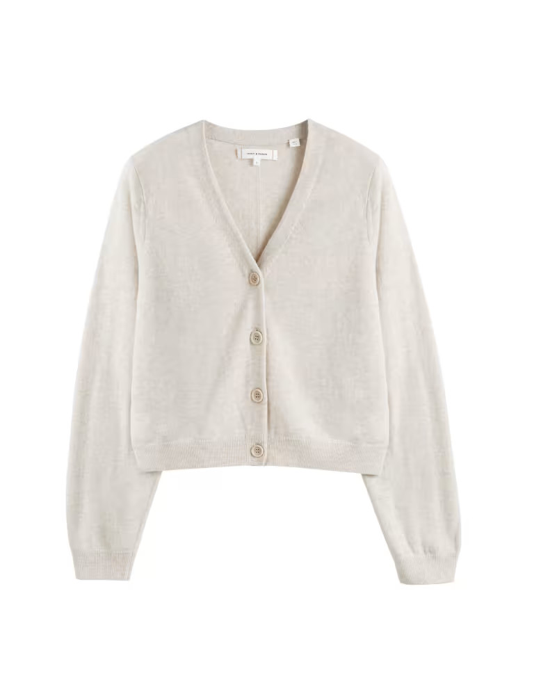 Wool Rich Cropped Cardigan with Cashmere | Marks & Spencer (UK)