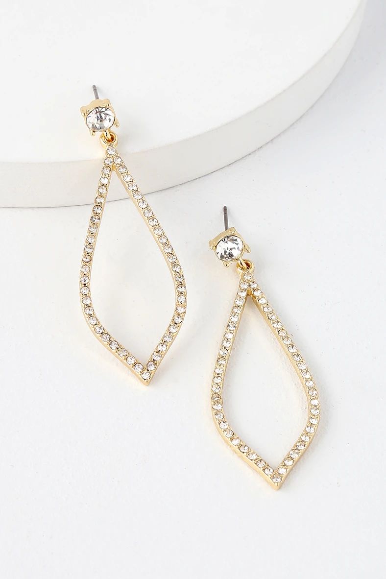 Elegant Beauty Gold Rhinestone Earrings | Lulus (US)
