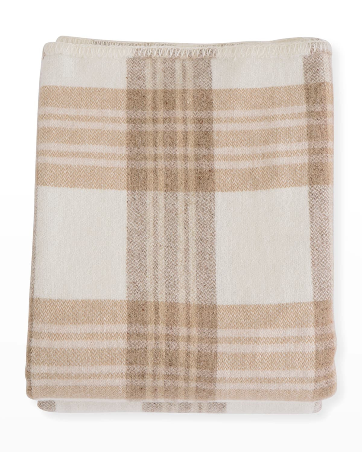 Plaid Merino Wool Twin Blanket, Harvest Plaid | Neiman Marcus