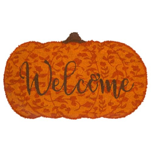 Briarwood Lane Welcome Pumpkin Fall Coir Doormat Natural Fiber Outdoor 18" x 30" | Amazon (US)