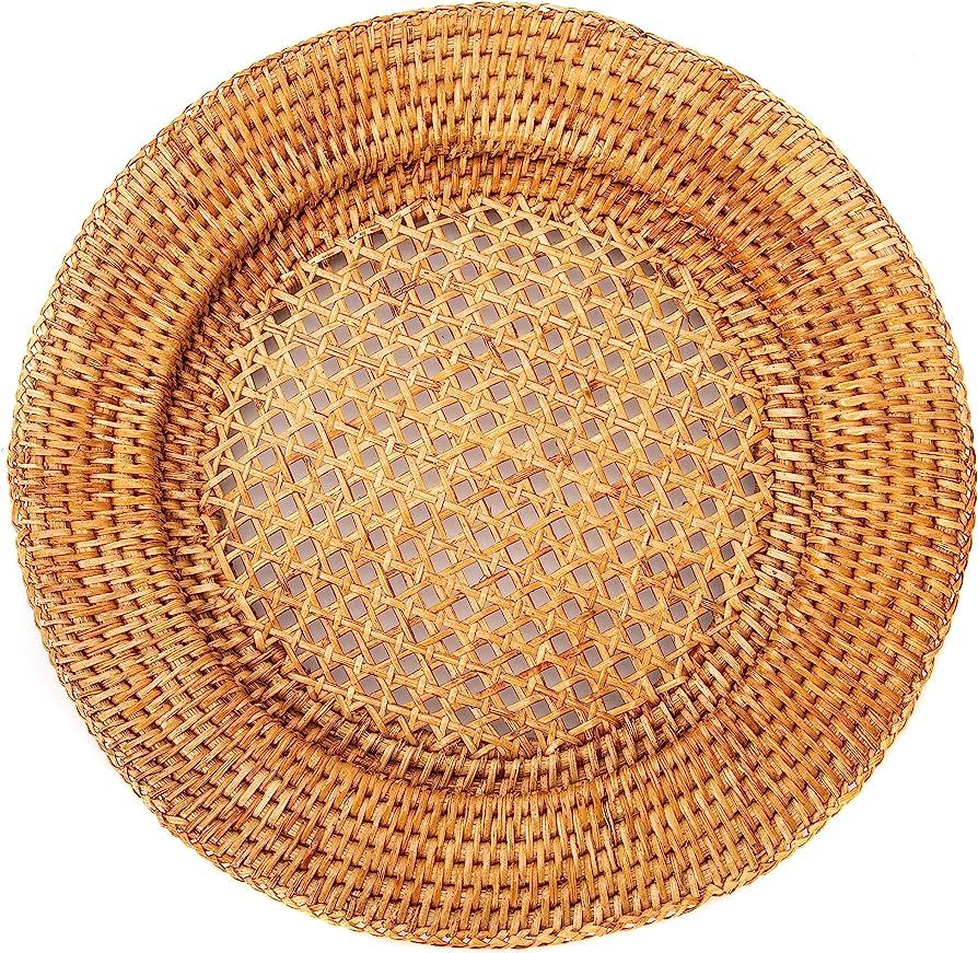 Artifacts Rattan Charger, One Size, Honey Brown | Amazon (US)