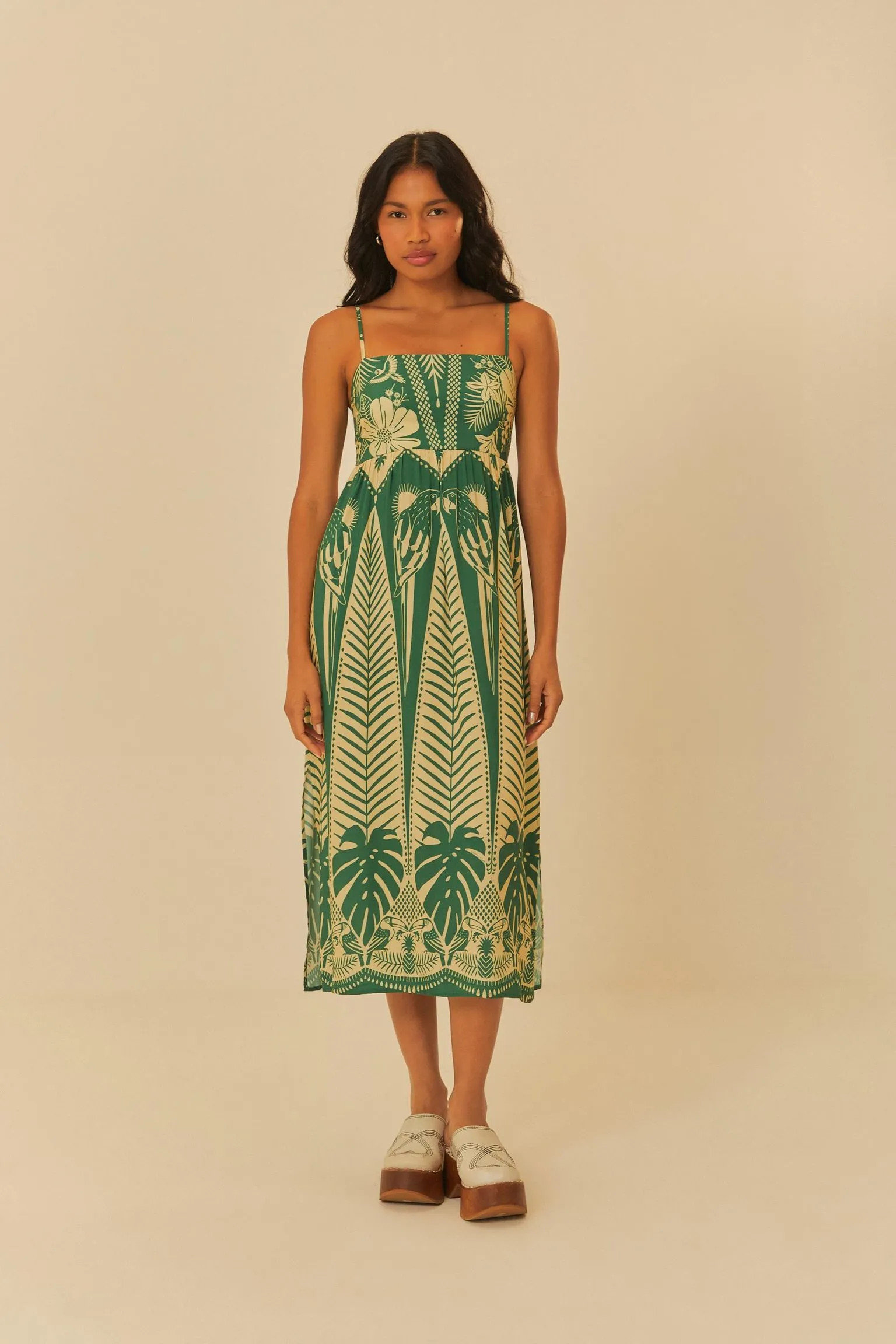 Vestido Cropped Estampado Noite Das Araras | Farm Rio (BR)