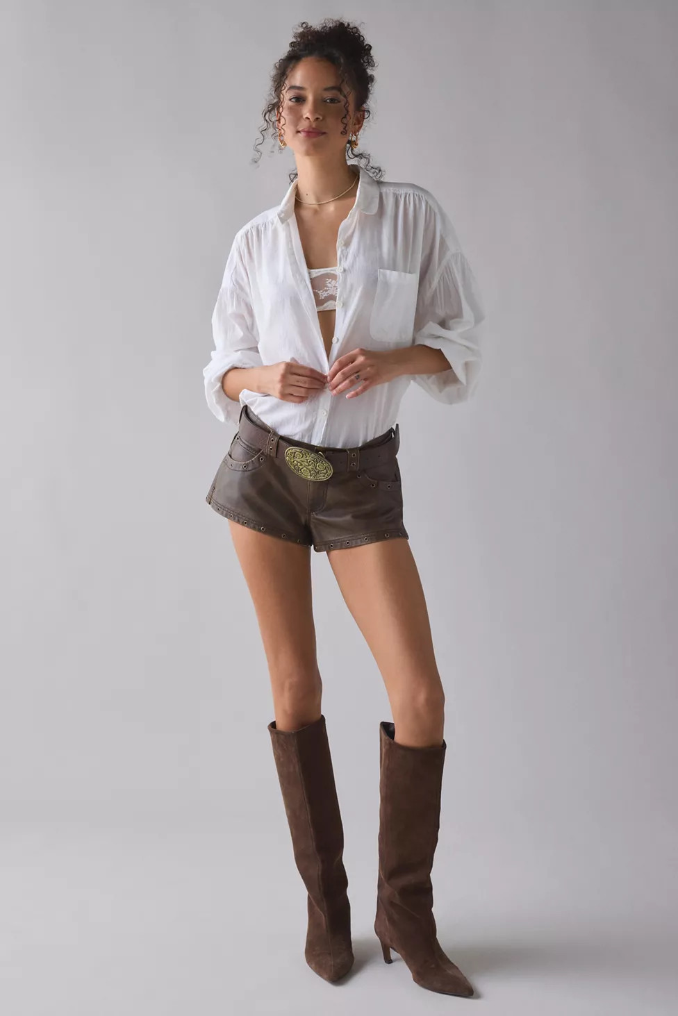 UO Festival Studded Faux Leather Micro Shorts | Urban Outfitters (US and RoW)
