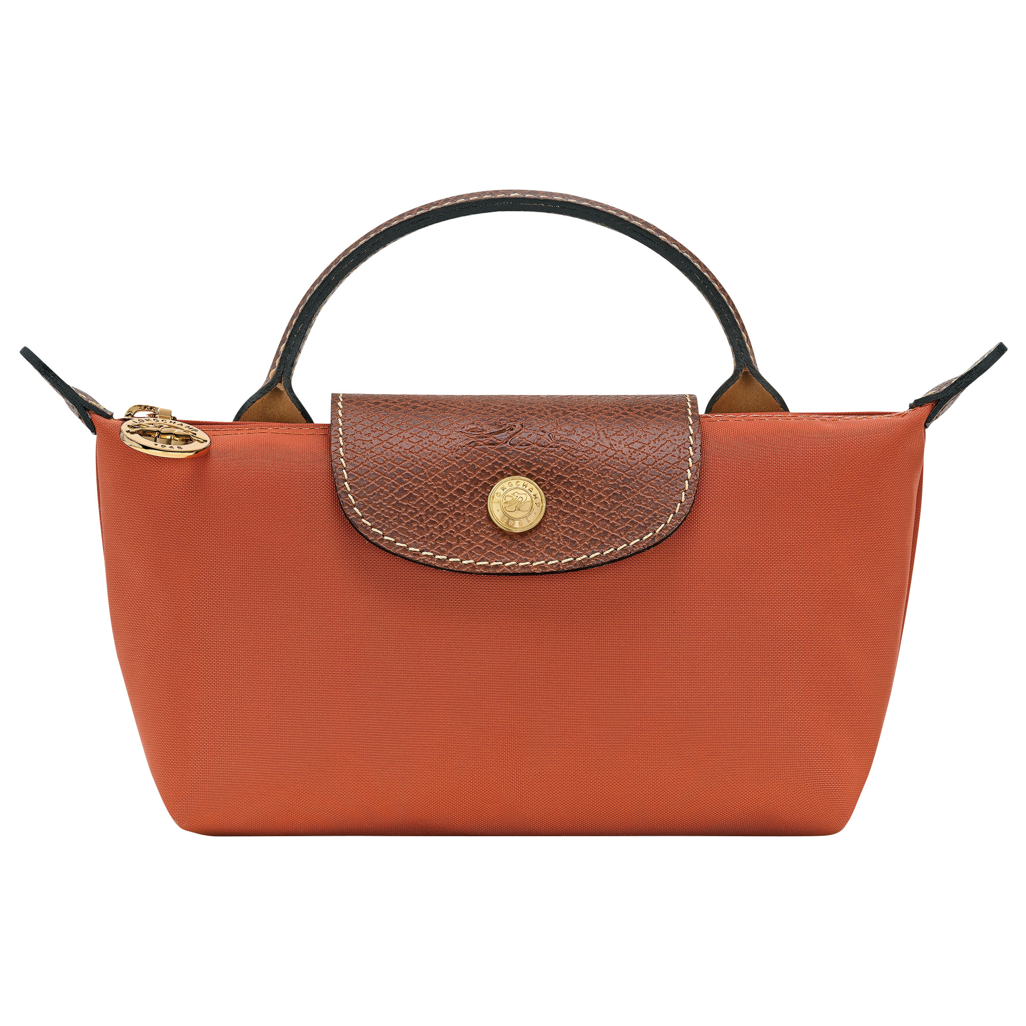 Le Pliage Original Pouch with handle Brick - Recycled canvas | Longchamp US | Longchamp